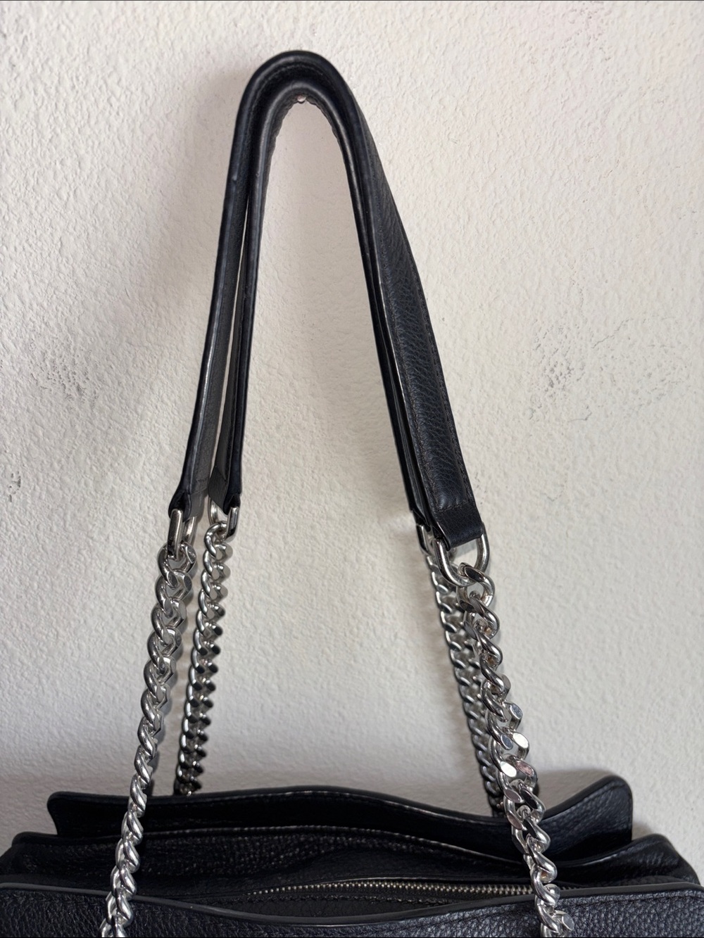 MICHAEL Kors Handbag ASTOR Large Black Satchel Leather Chain Studs - Picture 7 of 9